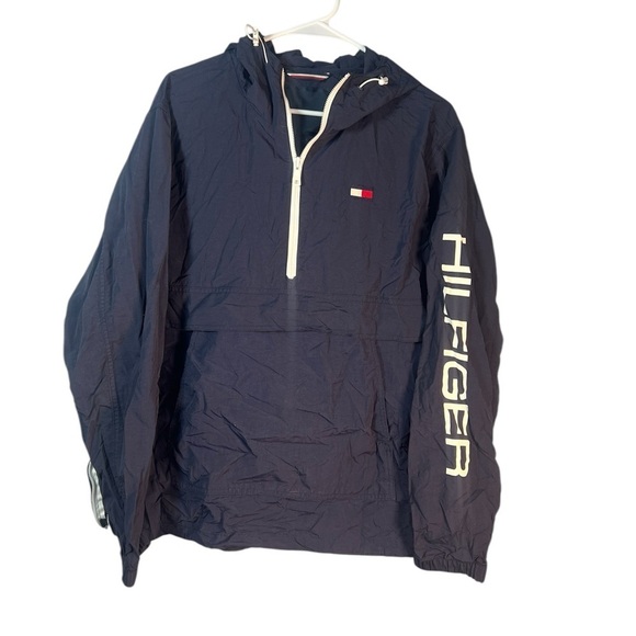 Tommy Hilfiger Retro Lightweight Taslan Popover Jacket Windbreaker Large - Picture 2 of 5
